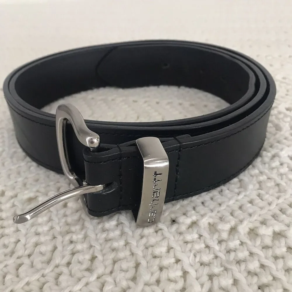 Carhartt Mens Full Grain Leather Belt 38 Black